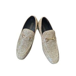 Bravo Men's Size 10 Gold Sparkle Loafers